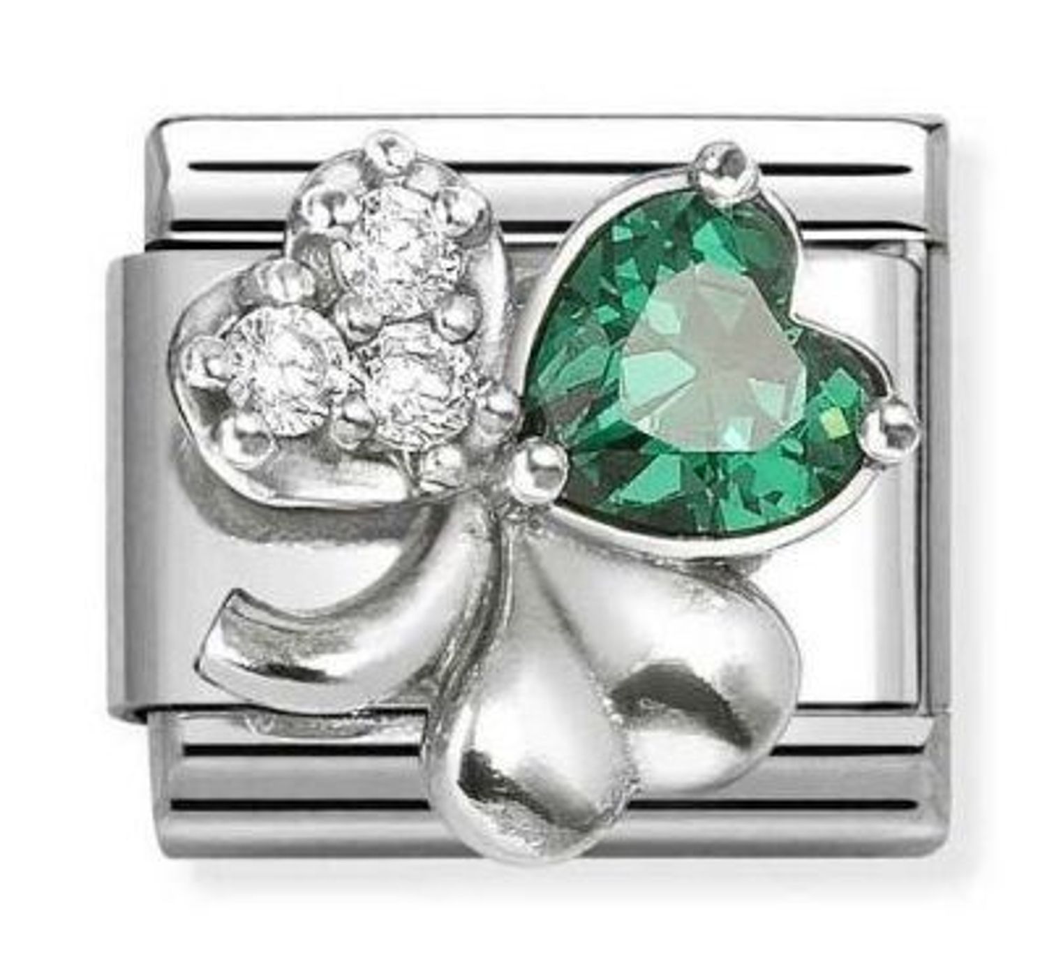 Nomination Element Koniczyna z zieloną cyrkonią Silver 925. Element do bransoletek Composable Classic wykonany ze srebra i stali szlachetnej. Oryginalny produkt NOMINATION.1.jpg